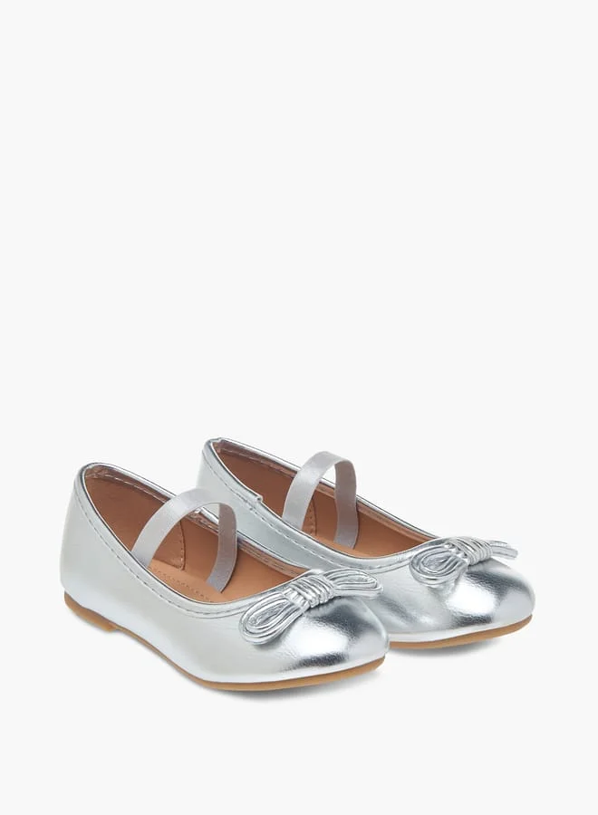 Flora Bella By Shoexpress Girls Bow Embellished Ballerina Shoes With Elastic Strap Detail