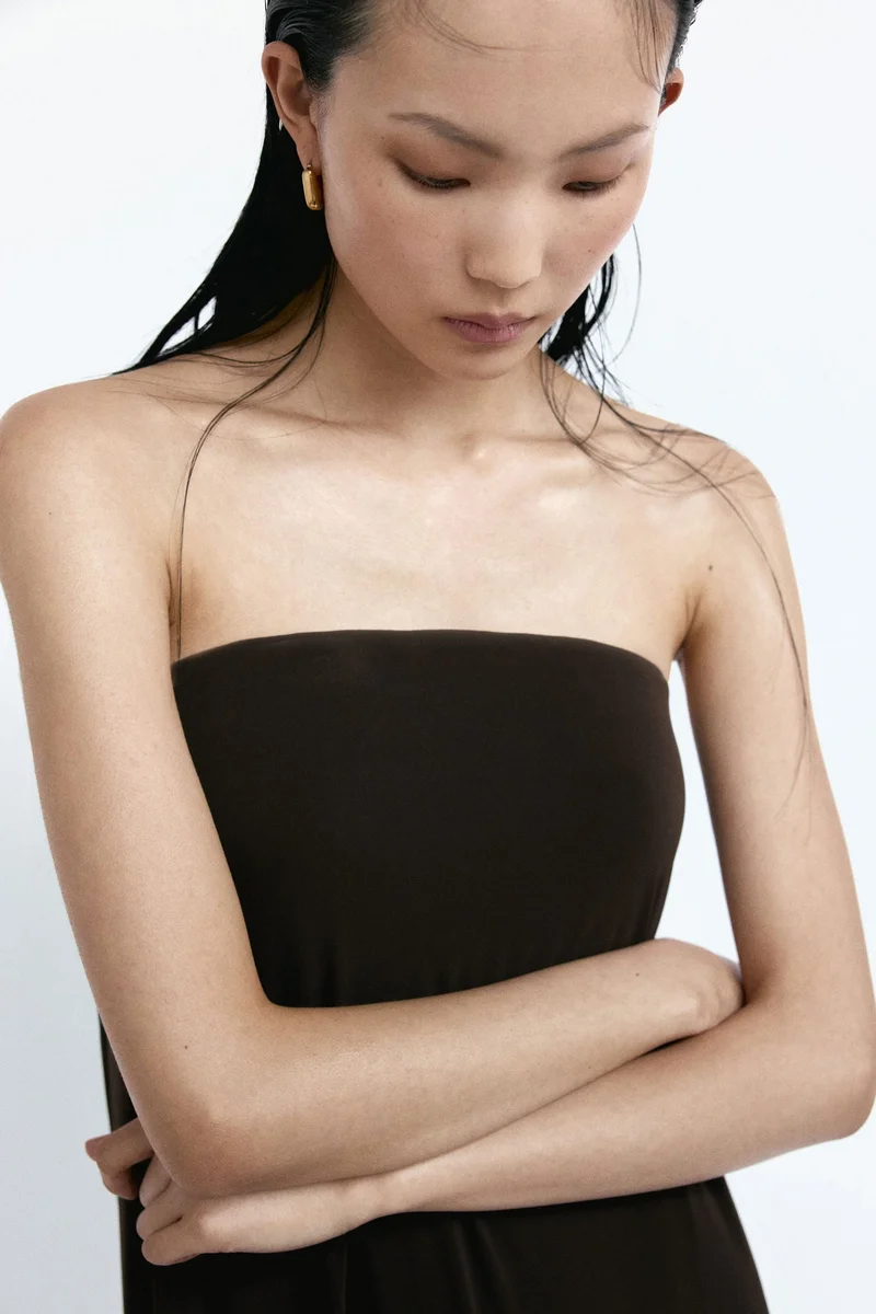 H&M  Cowl-back bandeau dress for Women | Best Price UAE