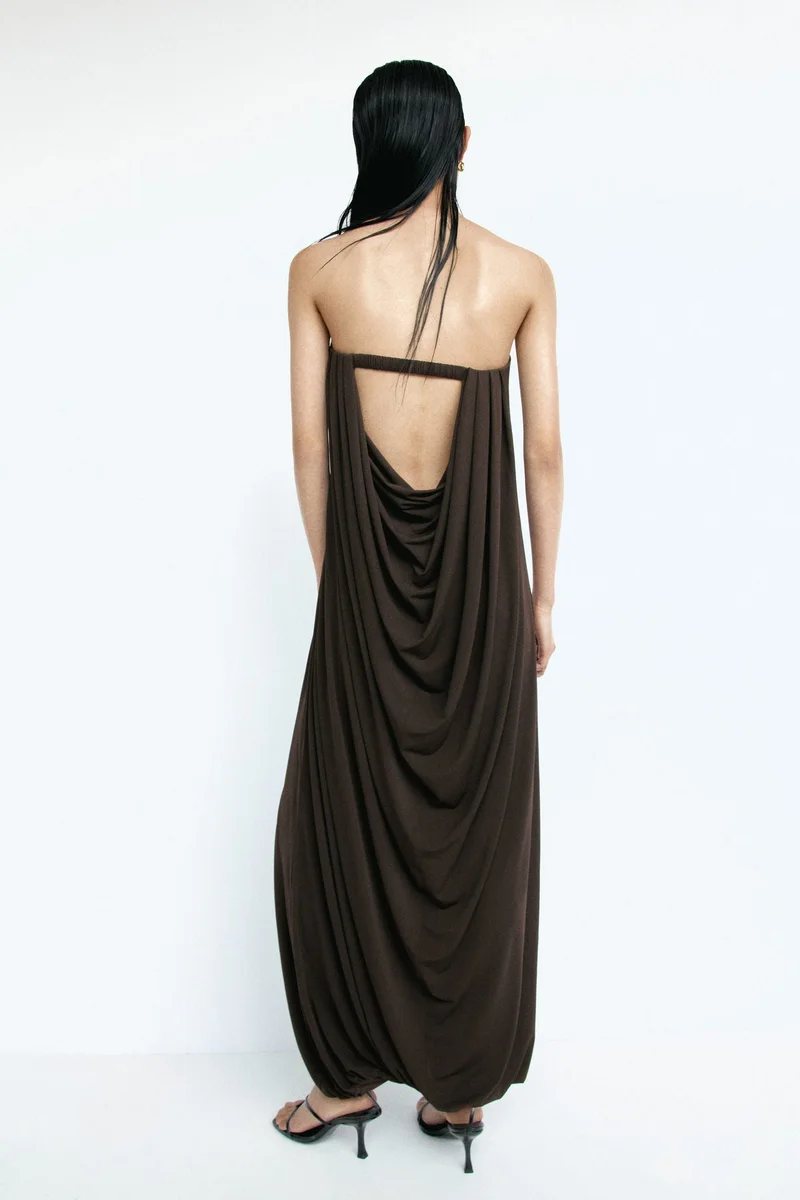 H&M  Cowl-back bandeau dress for Women | Best Price UAE
