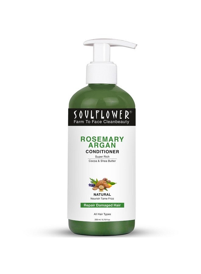 Soulflower Rosemary Argan Hair Conditioner|Hair Growth,Hair Fall Control,Strong,Shiny&Long Hair|Hydration&Nourishment Men&Women|Aloe Vera,Lavender,Rosemary Oil,Olive Oil|200Millilitre - Image 1