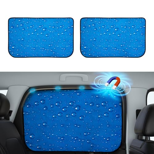 Aokway Car Rear Side Window Sunshade - Car Sun Shade Double Thickness Privacy Curtains Universal Fit for Driver for Baby UV Protection (Blue, Rear 2pcs) - Image 1