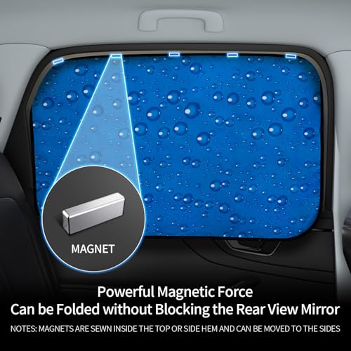Aokway Car Rear Side Window Sunshade - Car Sun Shade Double Thickness Privacy Curtains Universal Fit for Driver for Baby UV Protection (Blue, Rear 2pcs) - Image 5