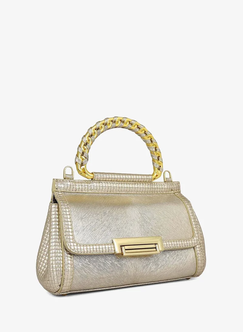 Da Milano Small Metallic Leather Sling - Gold