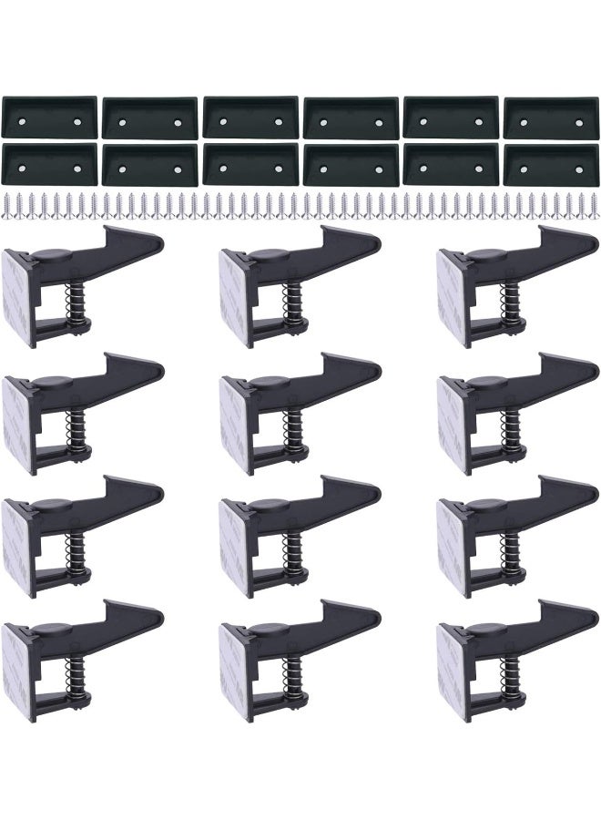 OKEFAN Cabinet Locks Child Safety Latches - 10 Pack Baby Proofing Cabinets Drawer Lock Adhesive Latch for Kids Proof Drawers No Drilling Tools Needed - Image 1