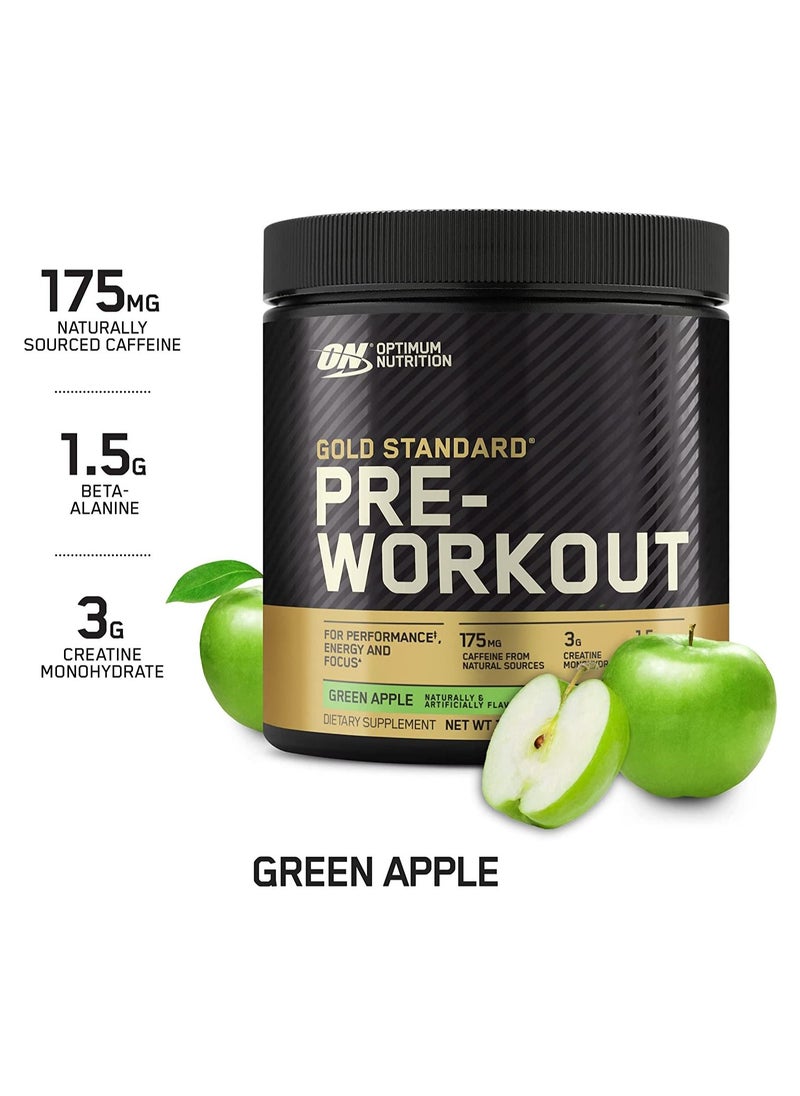 Optimum Nutrition - Gold Standard Pre-Workout, Vitamin D for Immune Support, with Creatine, Beta-Alanine, and Caffeine for Energy - Green Apple, 30 Servings - Image 1