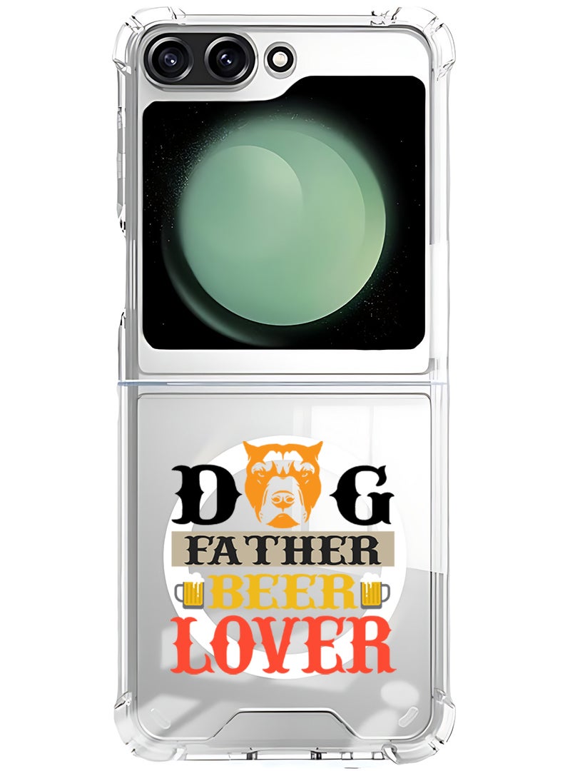Theodor Magnetic Case for Samsung Galaxy Z Flip 5 Compatible with MagSafe Wireless Charging, Shockproof Phone Bumper Cover Dog mom - Image 1