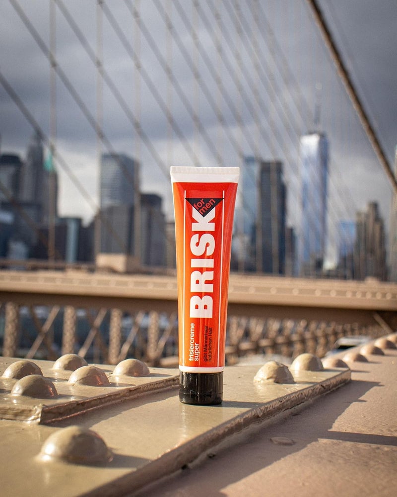 BRISK Hairdressing Cream Super - Hair Styling Cream with Male and Herbem Scent for Nourished Hair - Keeps Hair Easily in Shape without Gluing - 100ml Tube - Image 5