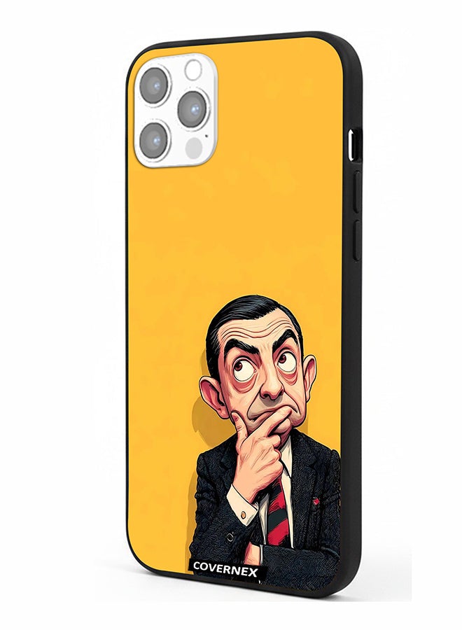 Covernex Apple iPhone 12 Pro Protective Case Cover Printed Featuring Mr Bean Thinking Pose Classic Comedy - Image 1
