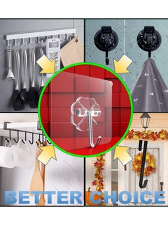 Home Care Home Care Wall  20 Pc Hooks for Hanging Heavy Duty Self Adhesive Hooks, Waterproof Clear Adhesive Hooks for Home Bathroom Kitchen - Hanging Keys, Coat  - Image 5