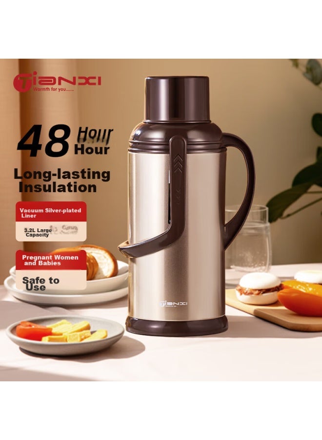 Tianxi Insulated Thermos, Large Capacity Hot Water Bottle For Home Use, Warm Water Jug For Student Dormitory, Hot Water Flask, 3200ml - Image 1