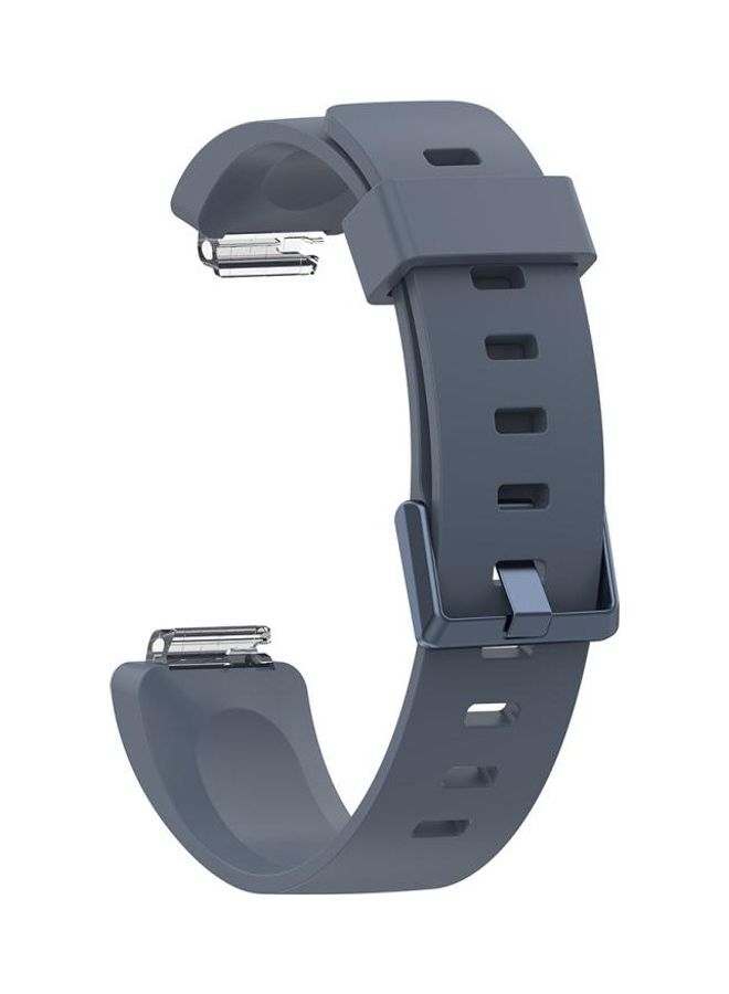 NIBEMINENT Glossy Surface Silicone Replacement Wrist Strap Watchband For Fitbit Inspire HR , Size:S Grey - Image 1