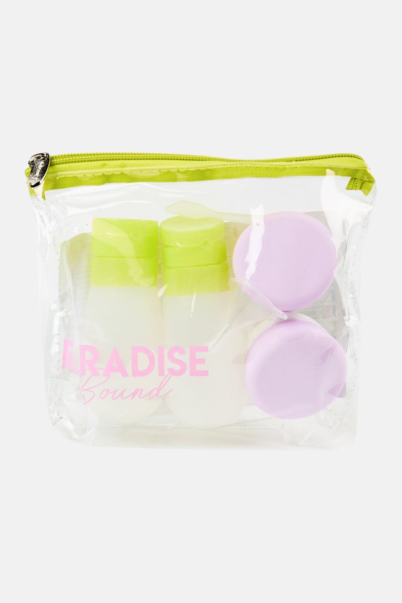 Miamica 4 Pieces Silicone Travel Bottle And Jar Set, White Combo - Image 2