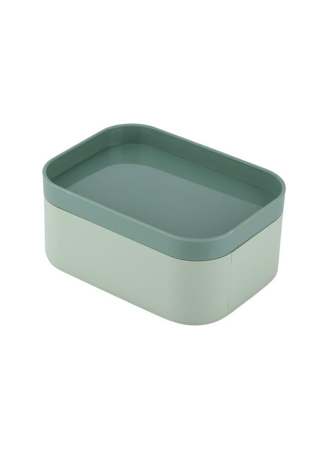 Thoraya - Desktop Storage Box Layered Design Large Capacity Keep Desktop Tidy Cosmetic Organizer Box for Office Classroom HomeTrumpet No Grid Green - Image 1