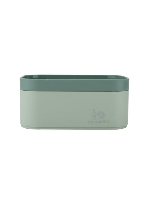 Desktop Storage Box Layered Design Large Capacity Keep Desktop Tidy Cosmetic Organizer Box for Office Classroom HomeTrumpet No Grid Green