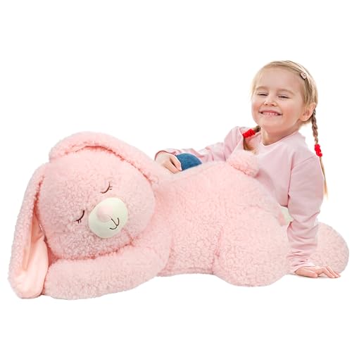 Cudhug Bunny Stuffed Animal Giant 32 Easter Stuffed Bunny Large Soft Plush Rabbit Toy Birthday Party Gifts for Kids Girls Boys - Image 1