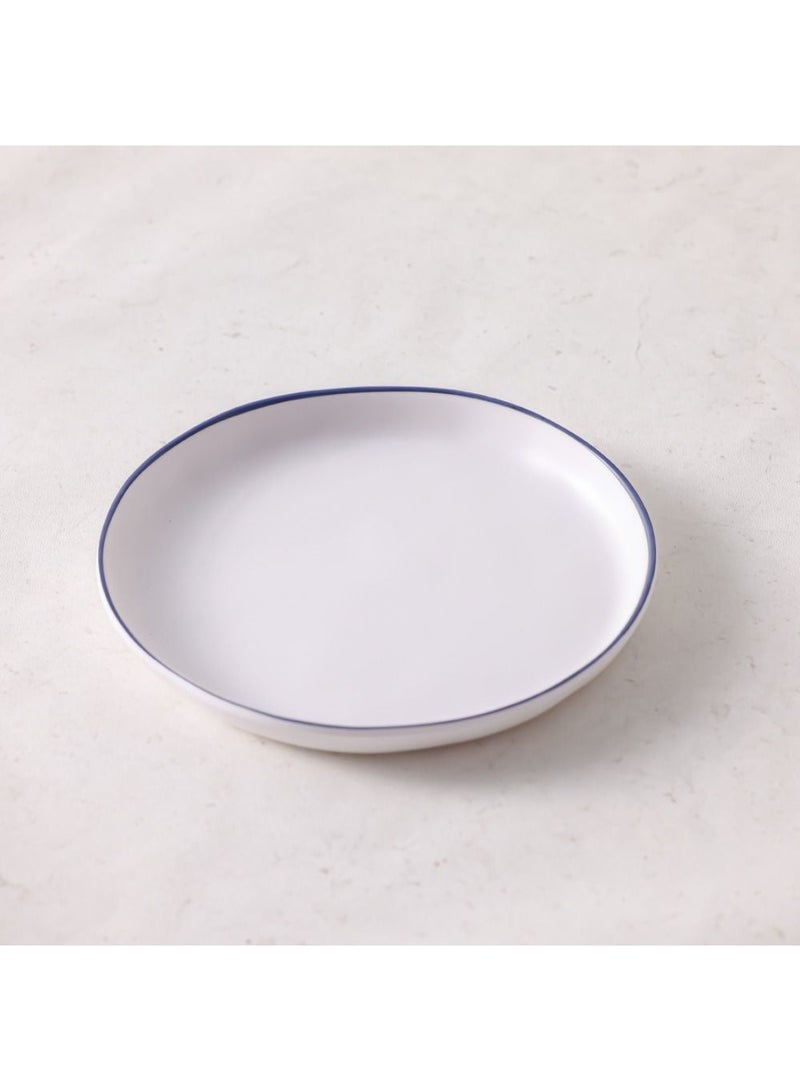 DANUBE HOME Milano Melamine Small Plate – Durable, Lightweight Melamine Dinnerware Plate for Home, Kitchen & Outdoor Use, Easy to Clean, Stylish Small Serving Plate 20 Cm White  - Image 1