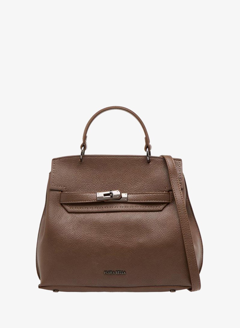Flora Bella By Shoexpress Solid Satchel Bag with Twist Lock Closure - Image 1