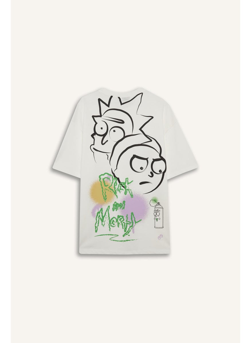 DeFacto Man Comfort Fit Rick and Morty Licensed Crew Neck Printed T Shirt  - Image 4