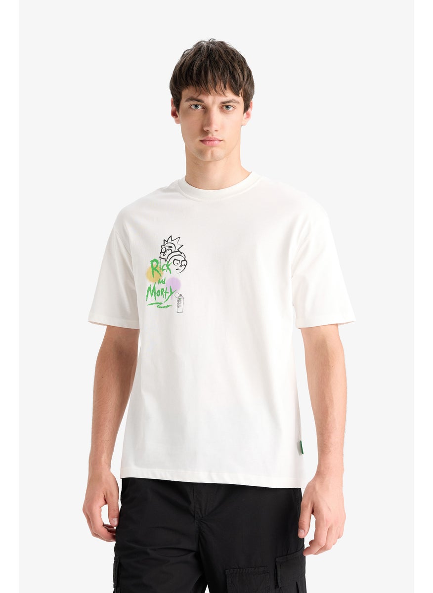 DeFacto Man Comfort Fit Rick and Morty Licensed Crew Neck Printed T Shirt  - Image 2