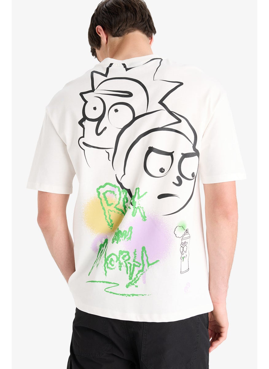 DeFacto Man Comfort Fit Rick and Morty Licensed Crew Neck Printed T Shirt  - Image 1