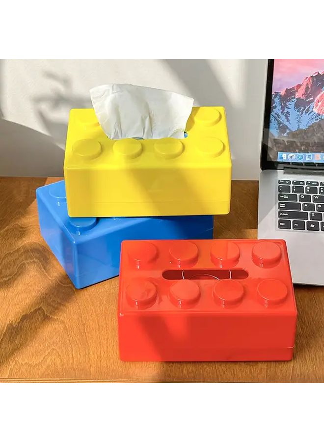 White Lego Style Tissue Box With Eight Dots Single Piece - Image 4