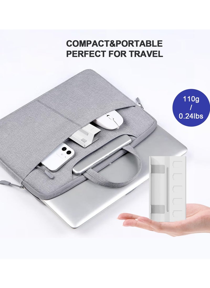 Excefore Stand Base Holder for ASUS Rog Ally/Steam Deck,Frosted Aluminum Alloy Playstand with SD Card Slots,Anti-Slip Silicone Pad(White)  - Image 3