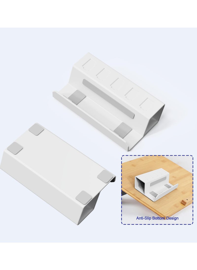 Excefore Stand Base Holder for ASUS Rog Ally/Steam Deck,Frosted Aluminum Alloy Playstand with SD Card Slots,Anti-Slip Silicone Pad(White)  - Image 5
