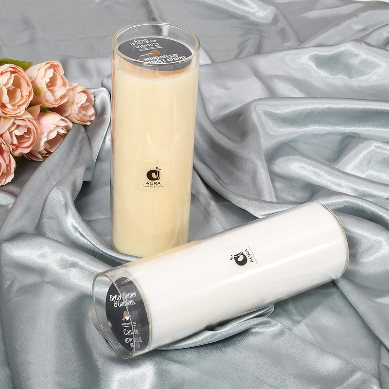 AURA Utility BOROSLATE Glass UNSCENTED Soy Wax Candle VASE Pack of 3 Ivory - Image 2