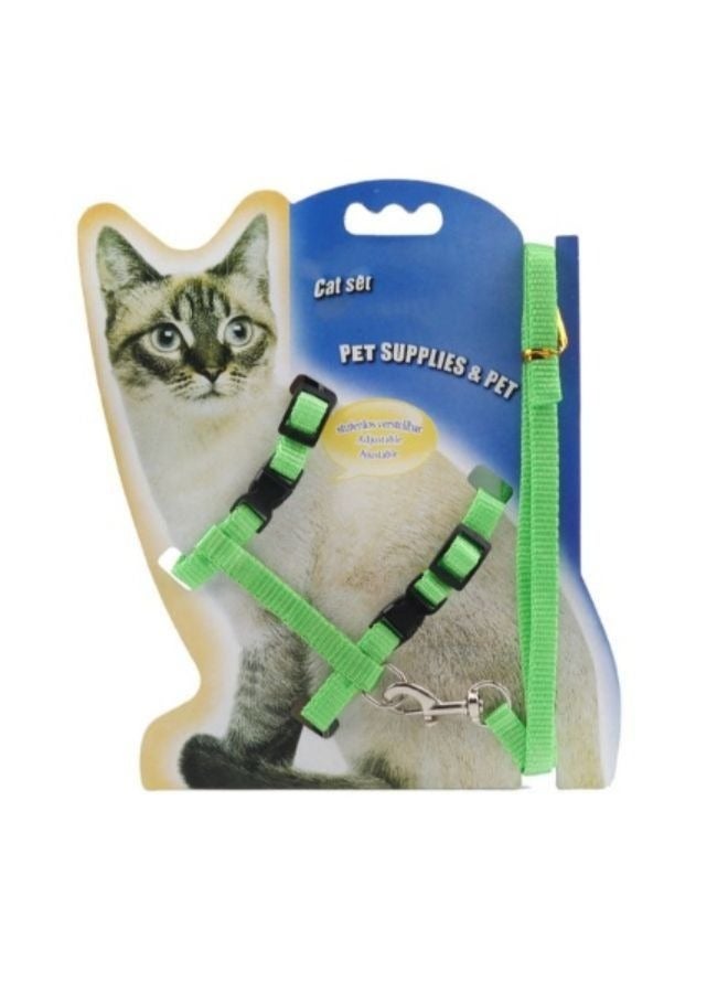 Adjustable Nylon Pet Cat Puppy Harness with Lead Leash Strap Belt Safety Rope - Image 1