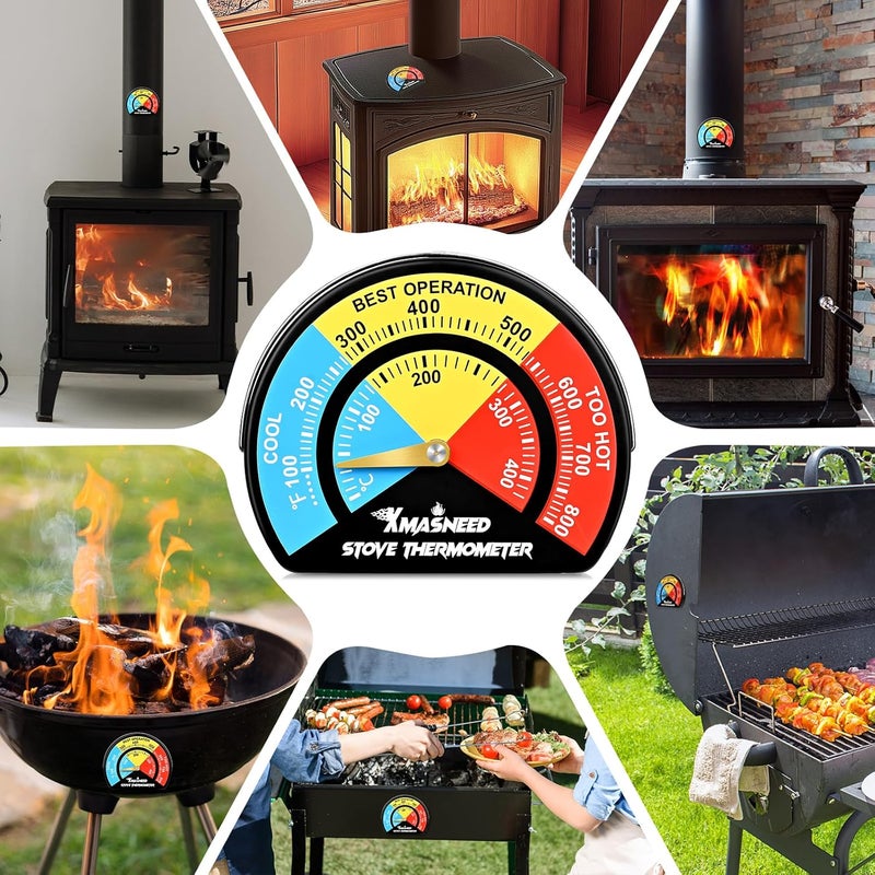 Xmasneed Magnetic Fireplace Thermometer - Large Size, Stove Top Temperature Gauge for Wood Burning Stove & Pellet Stoves (1PCS) - Image 5
