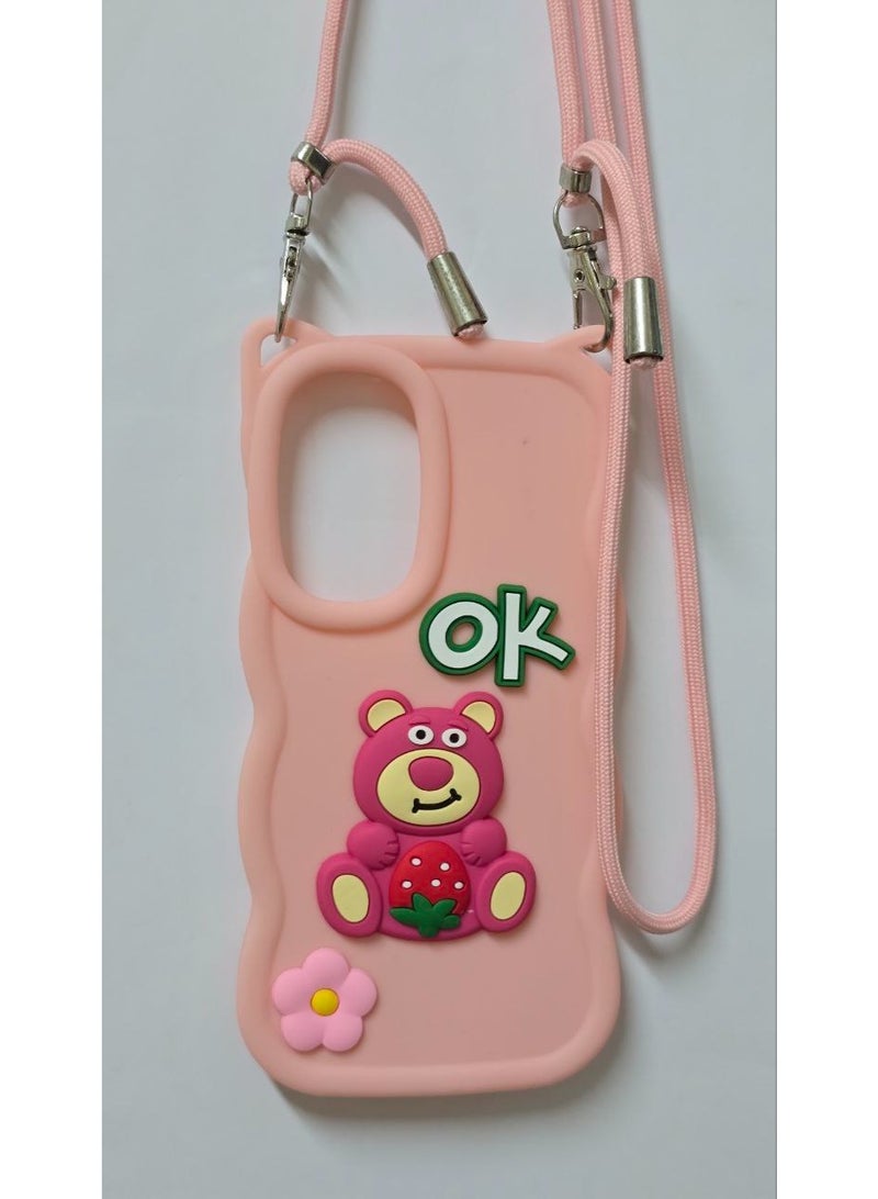 Elegant Back Case With a Distinctive Cartoon Design Compatible With The Phone Samsung Galaxy A16 With A Crossbody Chain - A Great Choice For Girls . - Image 2