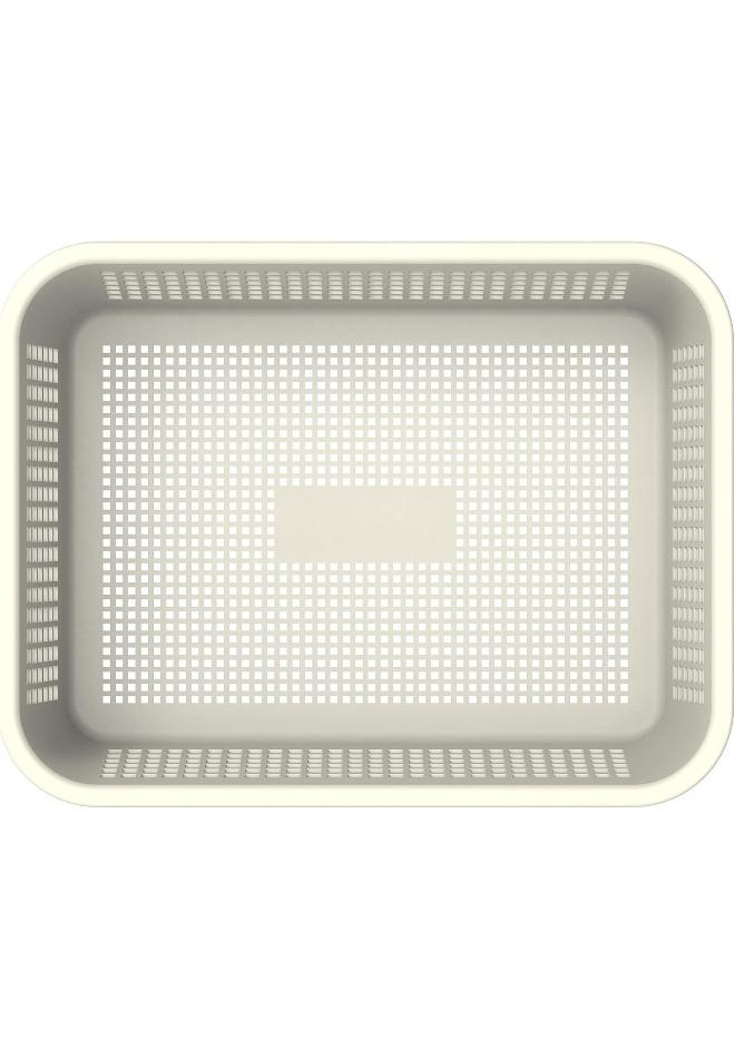 Cosmoplast Large 40 X  31 X  11 Cm Fruit Tray Storage Basket Plastic (Off White) - Image 1