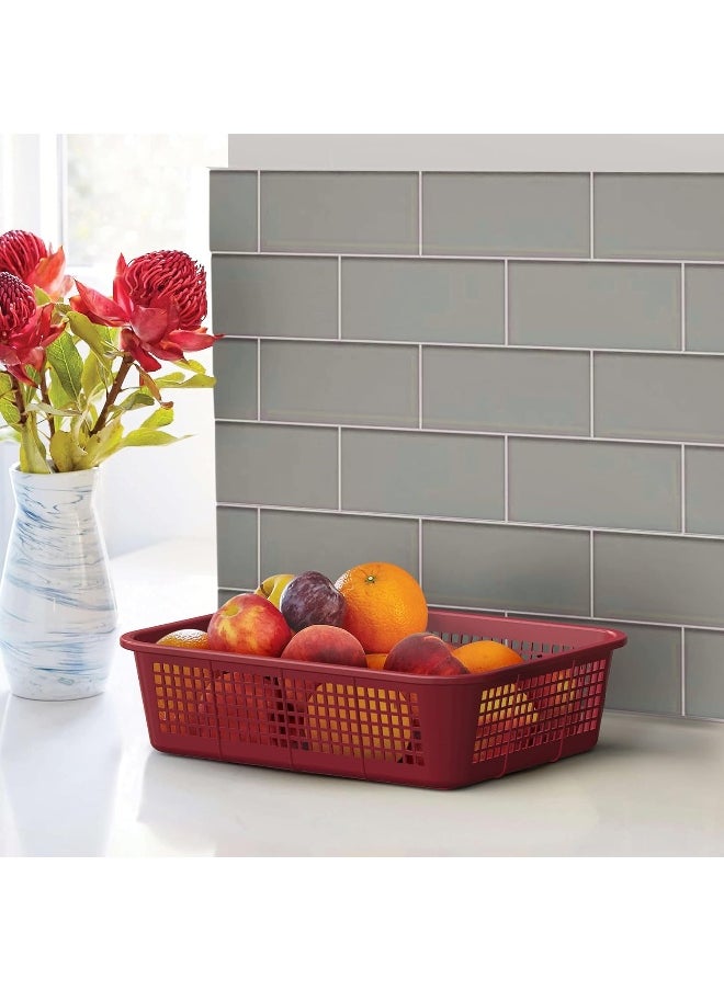 Cosmoplast Large 40 X  31 X  11 Cm Fruit Tray Storage Basket Plastic (Off White)  - Image 5