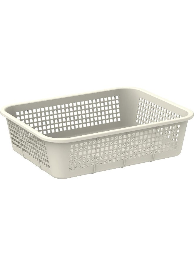 Cosmoplast Large 40 X  31 X  11 Cm Fruit Tray Storage Basket Plastic (Off White)  - Image 2