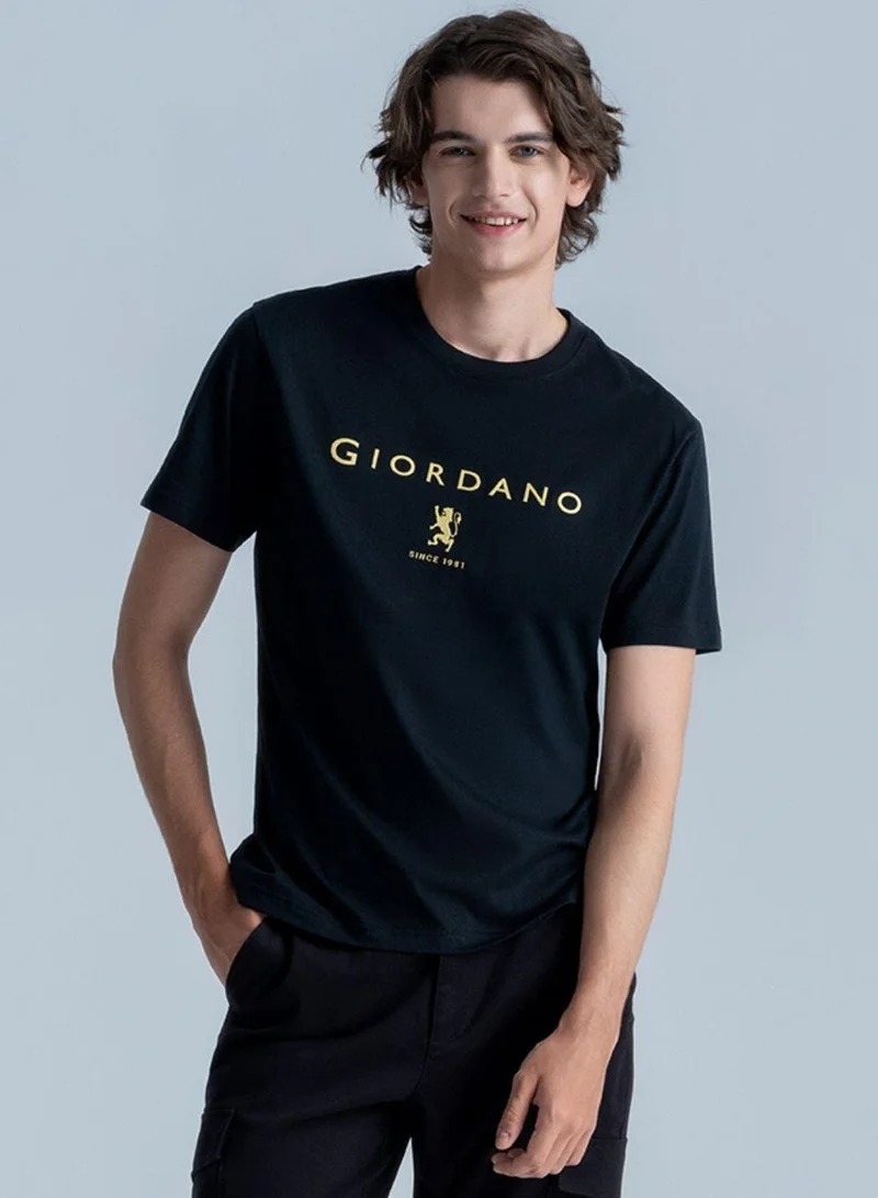 Men's Cotton Signature Print Slim Fit Tee