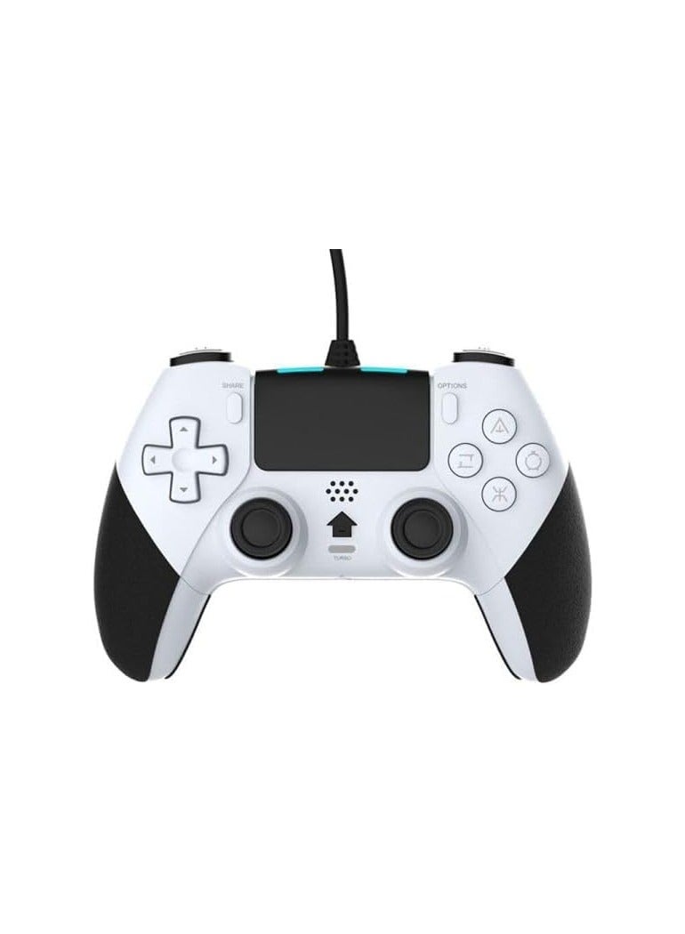 Wired Dual Shock Game Controller (T29) – Compatible with  4, PC, Slim, Pro, Windows 10/8 – Vibration Feedback – PS5 Style – White - Image 1