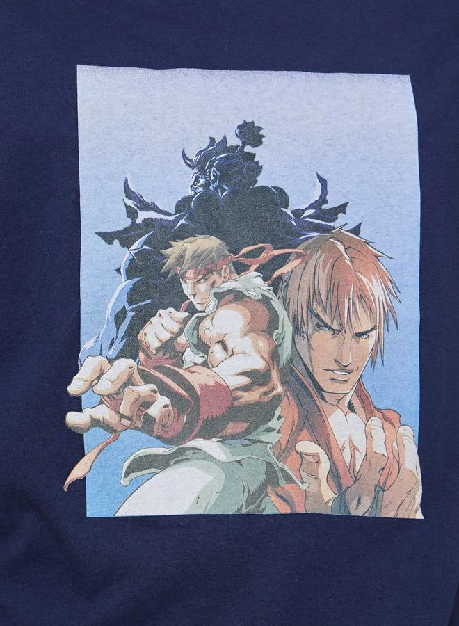 Urbanhaul  Street Fighter Print Oversized T-shirt  | Best Price UAE