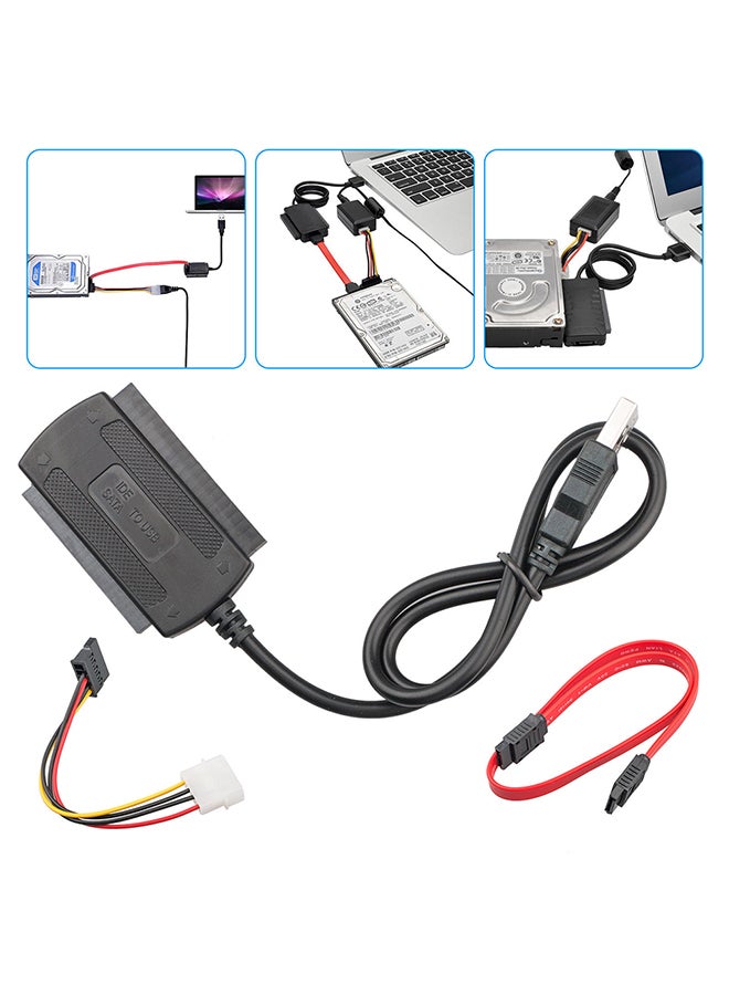 SATA/PATA/IDE Drive To USB 2.0 Adapter Converter Cable Kit Black/Red/Yellow - Image 2