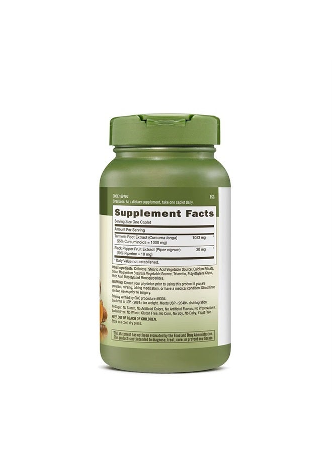 GNC Herbal Plus Turmeric Curcumin 1000mg Extra Strength, 120 Caplets, Provides Antioxidant Support - Image 2