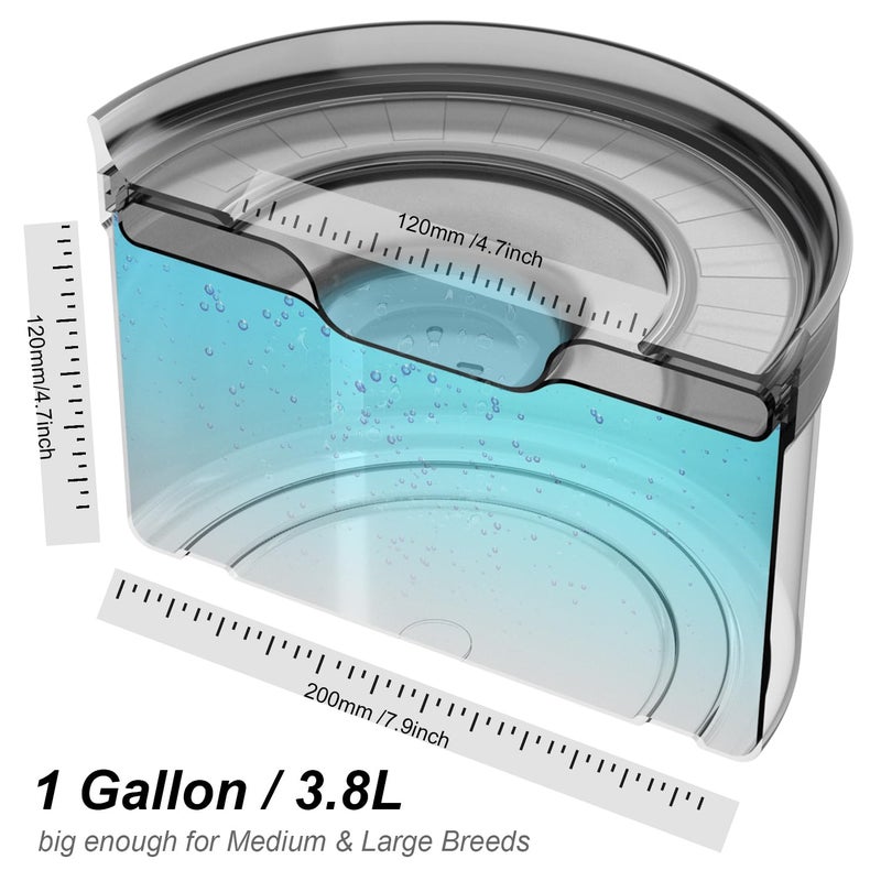 Techphardo 1Gallon Dog Water Bowl No Spill, Spill Proof Dog Bowl BPA-Free, 3.8L/128oz Large Capacity, No Splash Water Bowl with Non-Slip Base, Slobber Stopper Water Bowl for Messy Drinkers [Anti Digging Lip] - Image 3