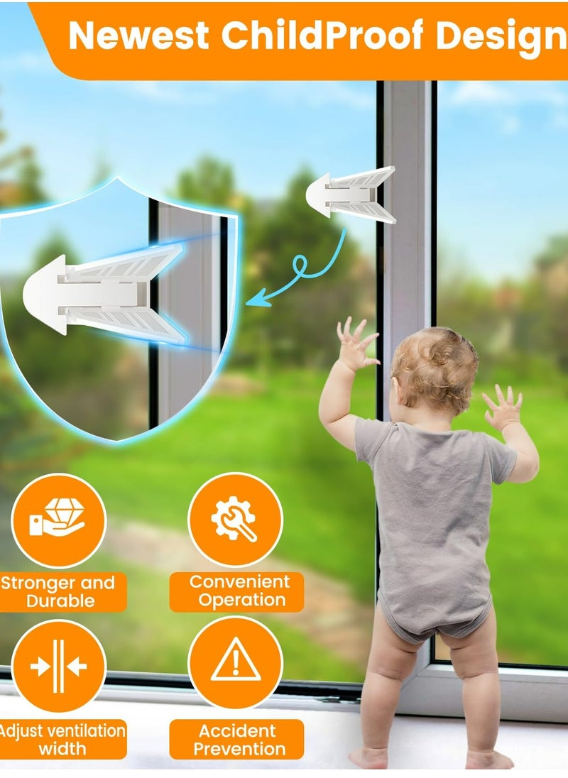 Oasisgalore 4PACK Sliding Glass Door Lock，Baby Proofing Slide Window Door Locks for Kids Patio Closet Doors (White)  - Image 2