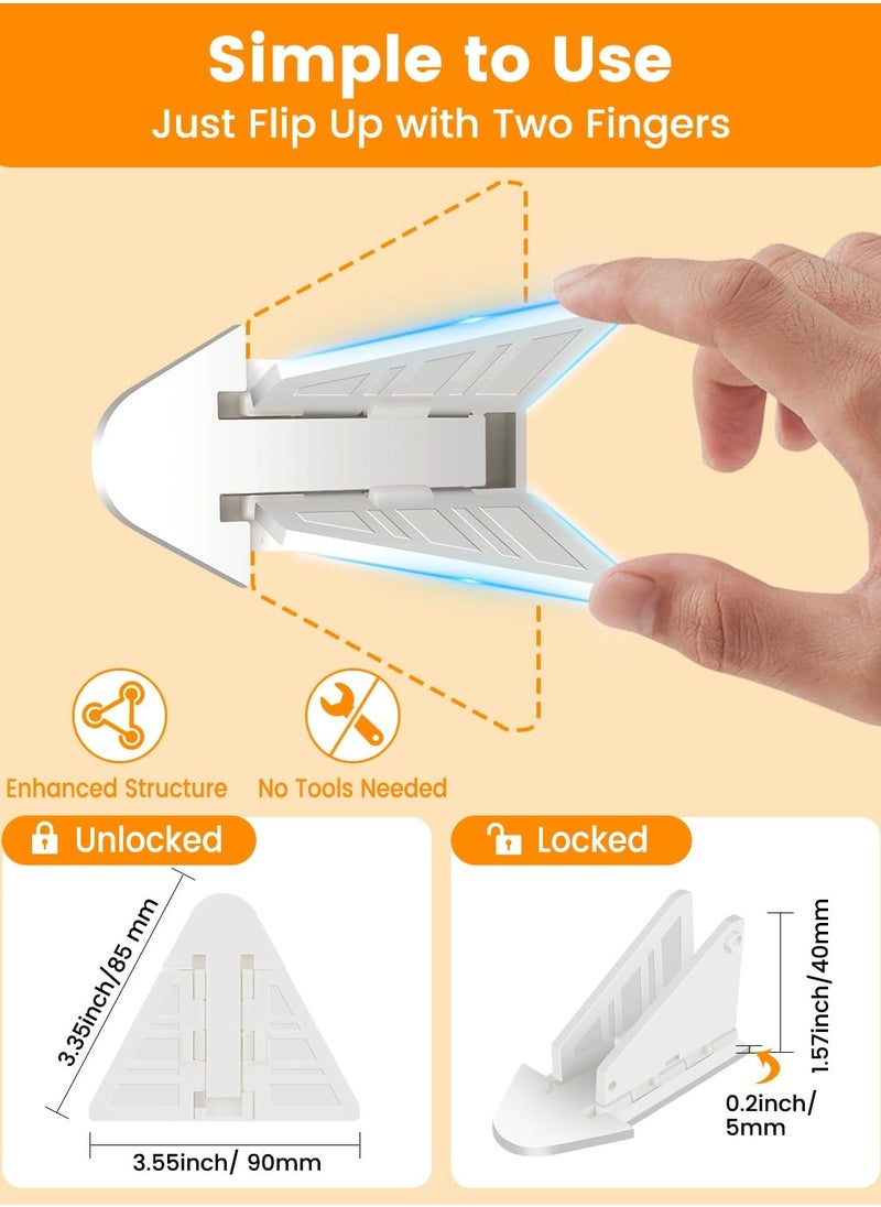 Oasisgalore 4PACK Sliding Glass Door Lock，Baby Proofing Slide Window Door Locks for Kids Patio Closet Doors (White)  - Image 4