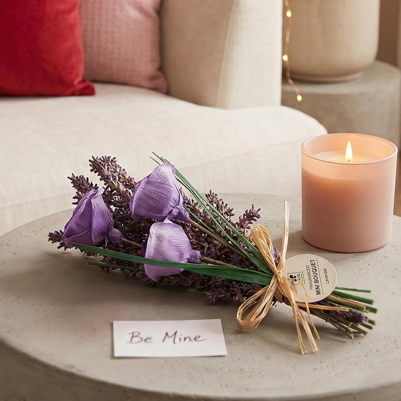 IRIS Serene Lavender Roses Mini Scented Bouquet | Timeless & Everlasting Gift for Meaningful Valentine Moments - Image 1