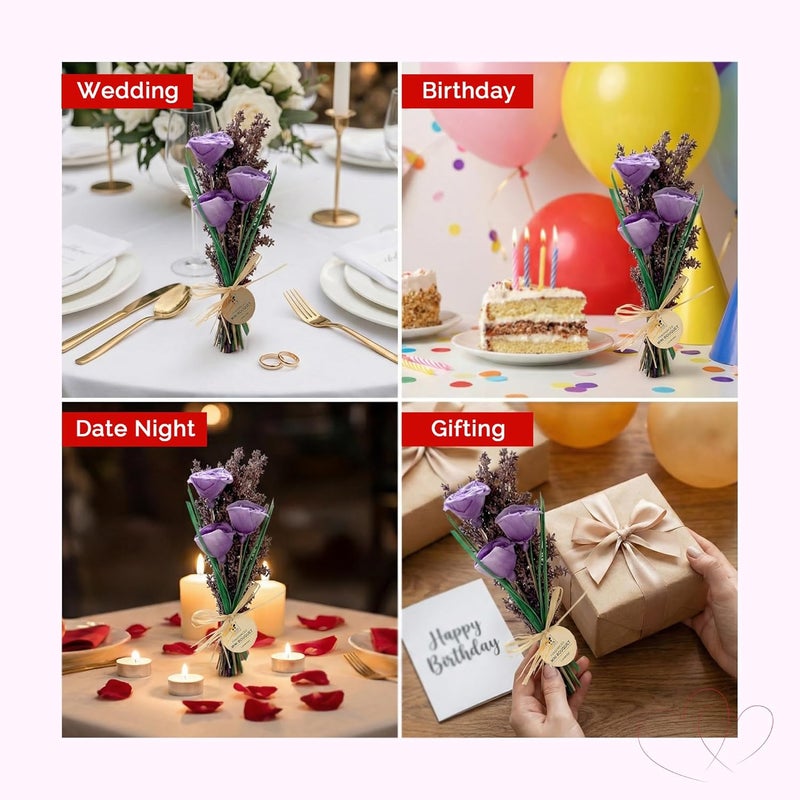 IRIS Serene Lavender Roses Mini Scented Bouquet | Timeless & Everlasting Gift for Meaningful Valentine Moments - Image 5