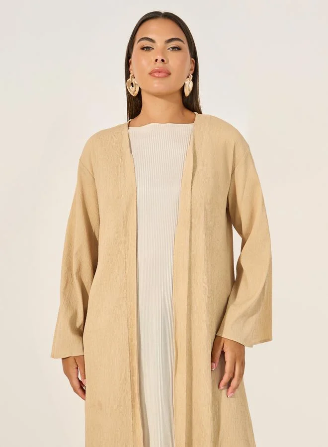 Styli Regular Fit Maxi Kimono with Side Slit Detail