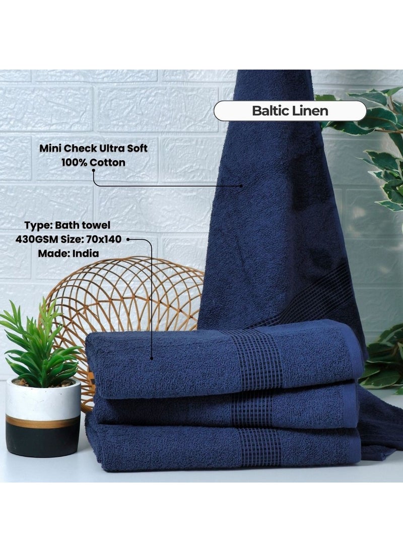 Bath Towels 100% Cotton Ultra Soft, Super Absorbent, Antibacterial Treatment And Dry Quick 430 GSM Terry, Mini Checks, 70 Cm x 140 Cm - pzsku/Z385BEF7370E387047C37Z/45/_/1732554693/0456bca8-b5af-4417-a790-e1b192939bd4