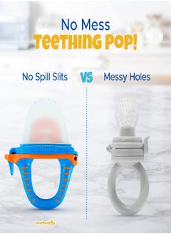 teetherpop teetherpop No Mess Frozen Baby Teethers, Fill w/Breastmilk, Purees, Smoothies, Juice, USA Made, Medical Grade Materials, Soothie Pacifier, Baby Fruit Feeder, Teething Toys for Teething Relief  - Image 2