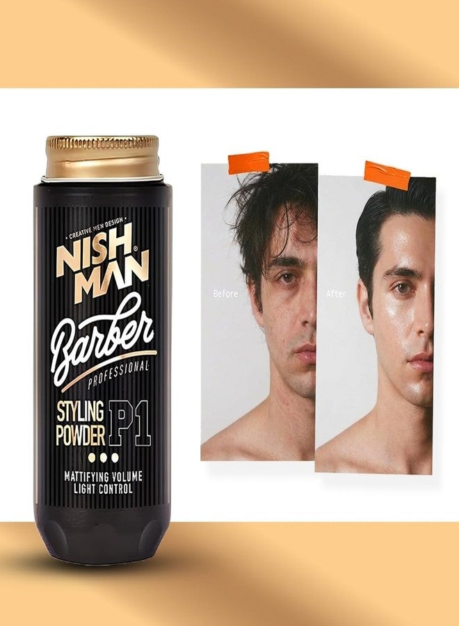 Nishman Barber Professional Styling Hair Powder P1 – 30g | Hair Volumizing Powder for Men | Strong Hold | Natural Matte Finish | Instant Volume & Texture | Long Lasting Hair Styler - Image 5