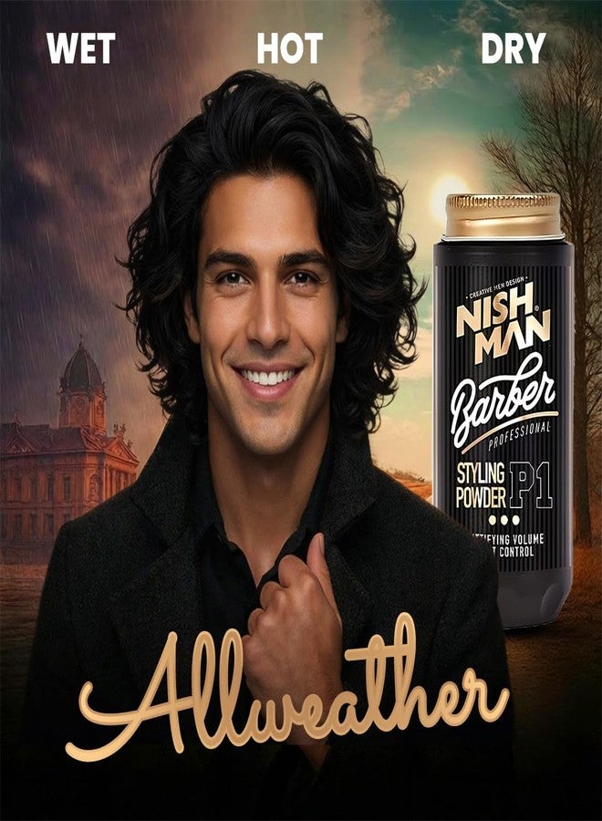 Nishman Barber Professional Styling Hair Powder P1 – 30g | Hair Volumizing Powder for Men | Strong Hold | Natural Matte Finish | Instant Volume & Texture | Long Lasting Hair Styler - Image 3