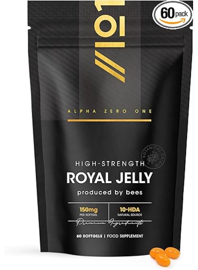 ALPHA01 Raw Royal Jelly – 9,000 mg | 60 Softgels Energy & Vitality Support | Immune System Support | Made in UK - Image 1